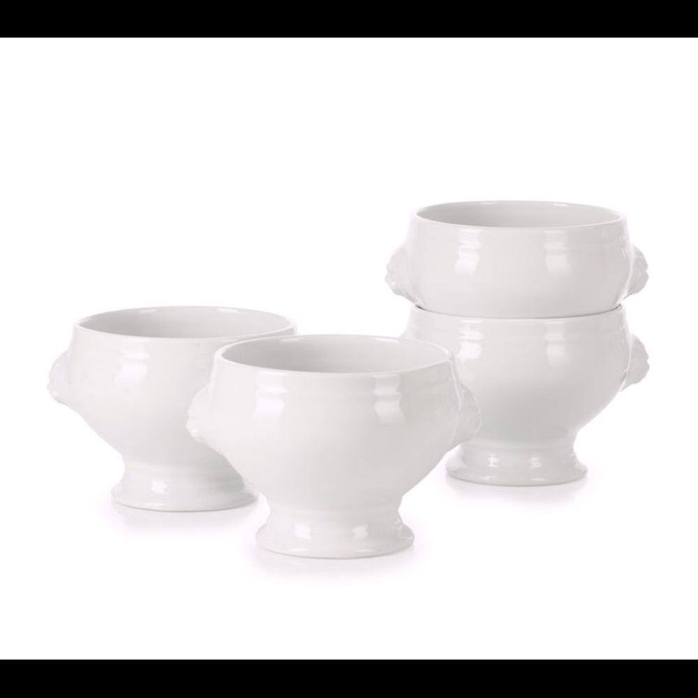 Revolts‎ Lion’s Head Soup White Bowl Set of Four